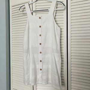 FREE PEOPLE White Button Down Shift Dress